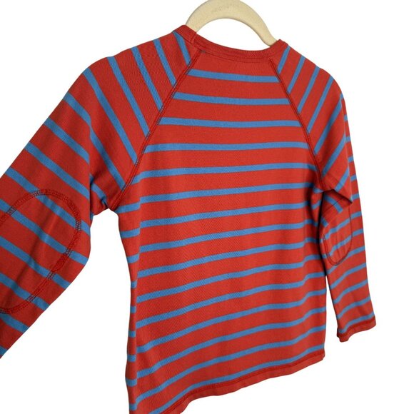Mini Boden Orange & Blue Striped Long Sleeve Shirt, 7-8Y - Picture 4 of 7